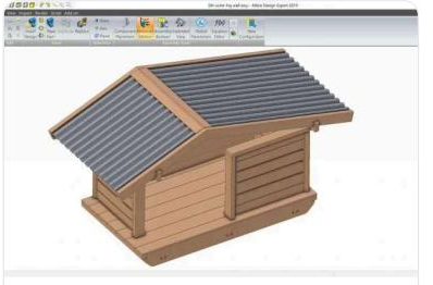 Fa- és bútorszerkezet 3D modellje Alibre Design-ban