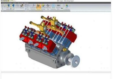 Belső égésű motor 3D összeállítása Alibre Design CAD szoftverben